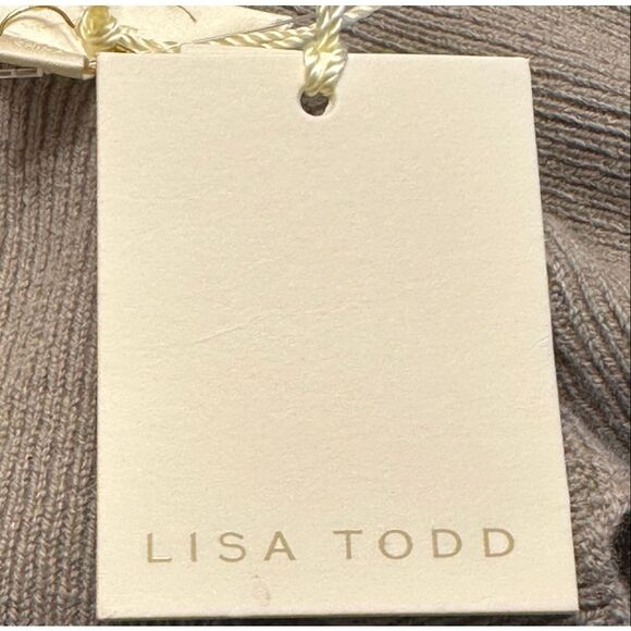 Lisa Todd 100% Cashmere PILLOW TALK CROP in Dove NWT Size Small - Picture 4 of 6